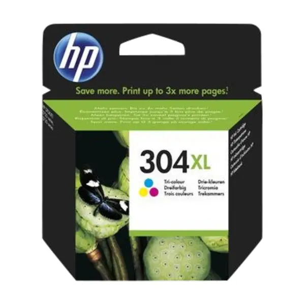 HP 304XL Colour Ink Cartridge Blistered n9k07ae