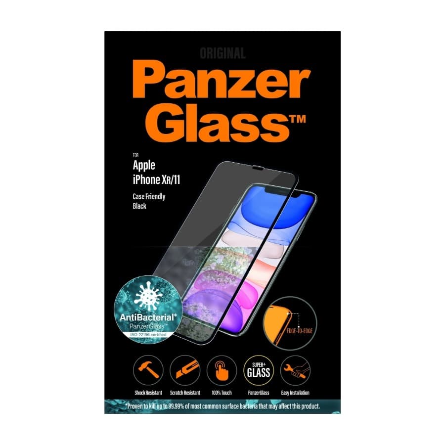 PanzerGlass iPhone XR/11 CF skjermbeskytter, svart