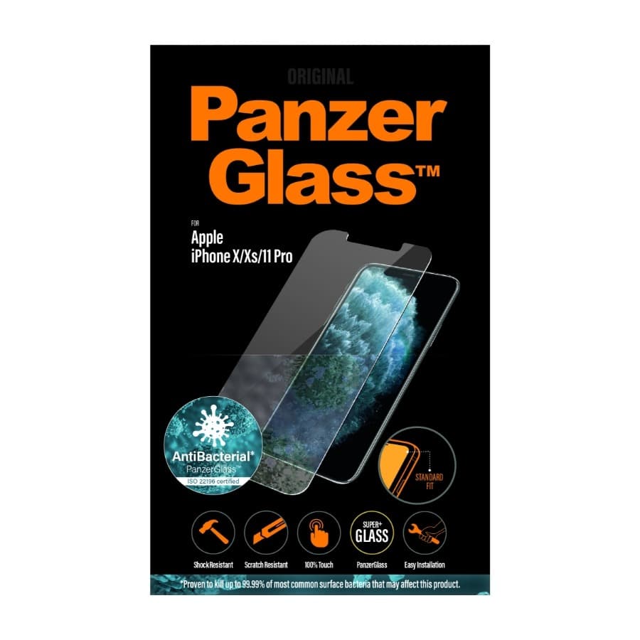PanzerGlass iPhone X/XS/11 Pro skjermbeskytter, svart