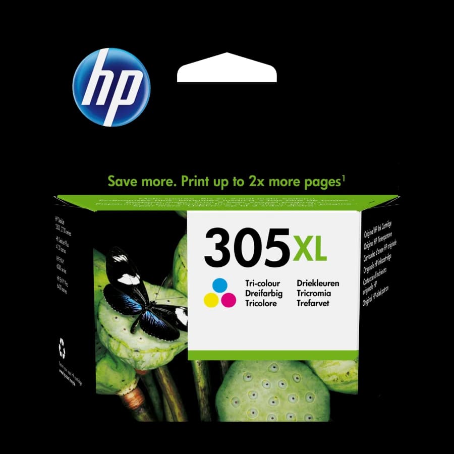 HP 305 XL blekkpatroner sort og med tre farger (2-pakning)