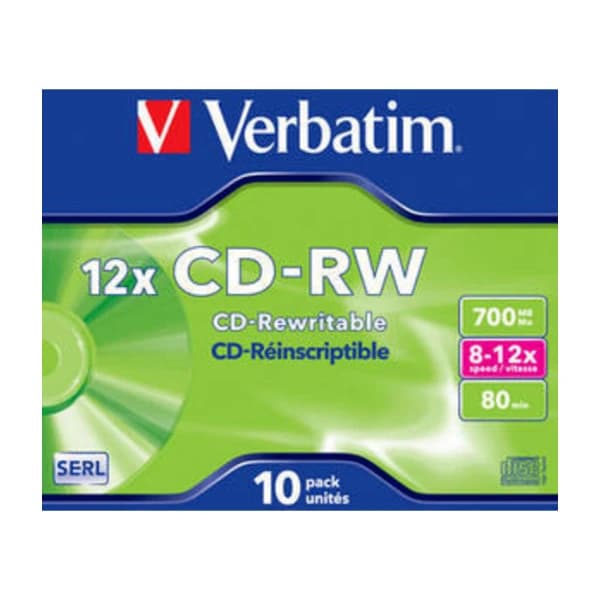 Verbatim CD-Rw 700MB 8X12 H S 10pk