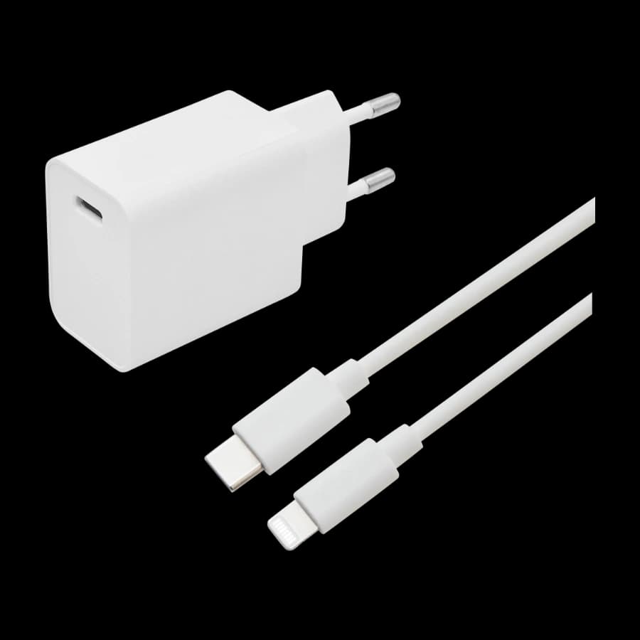 Eletra hurtiglader Sett Apple 20 W 1 M, hvit