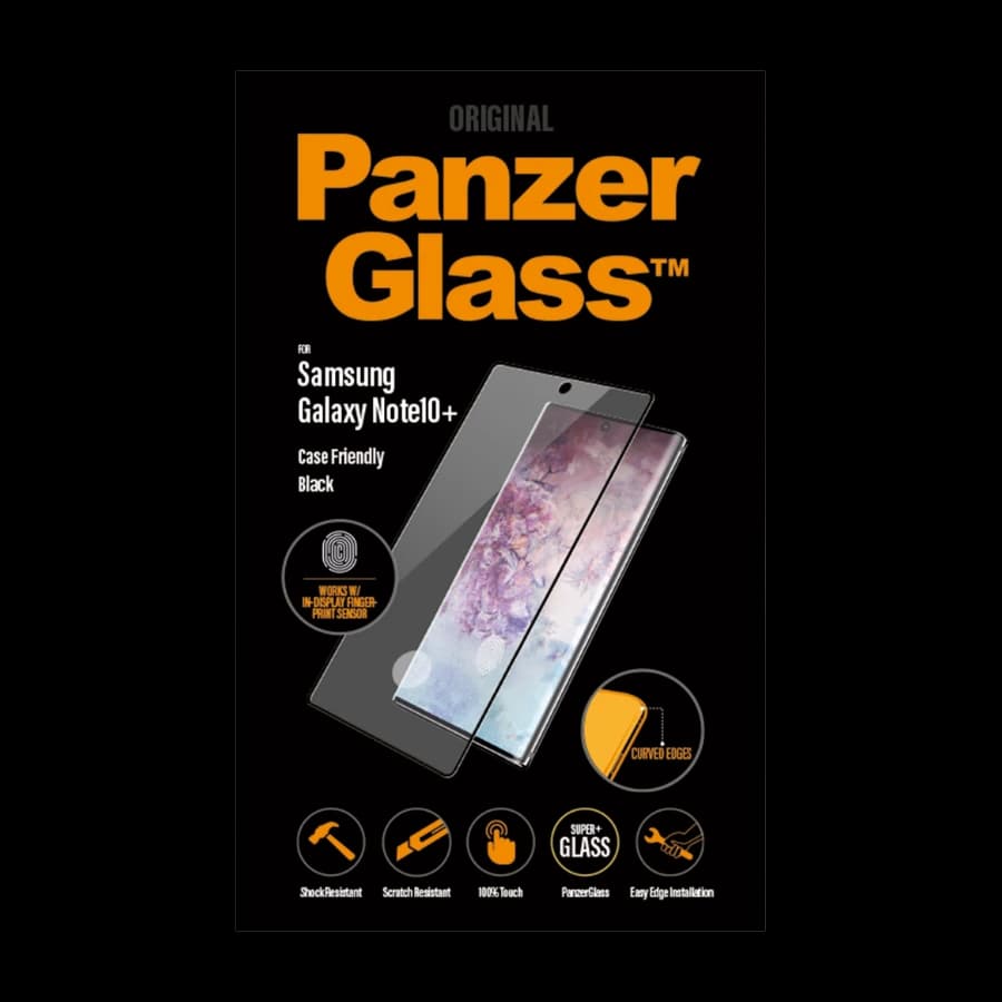 PanzerGlass Samsung Galaxy Note10+ Case Friendly skjermbeskytter, svart