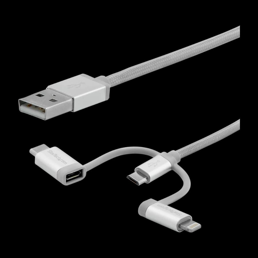 StarTech.com LTCUB2MGR USB-kabel 2 M USB 2.0 USB A Micro-USB B, sølv