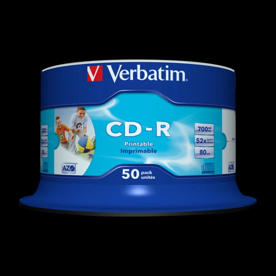 Verbatim CD-R Azo Wide Inkjet Printable No Id 700 Mb 50 stykker