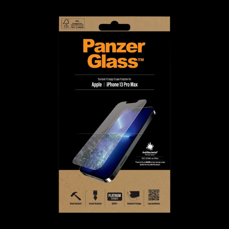 PanzerGlass iPhone 13 Pro Max antibakteriell skjermbeskytter, gjennomsiktig