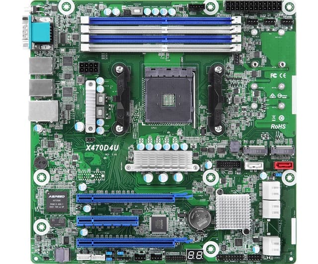 Asrock X470D4U hovedkort AMD X470 AM4 Micro ATX