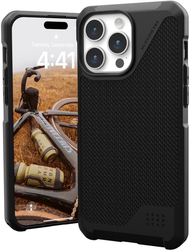 UAG Metropolis Lite MagSafe iPhone 15 Pro Max etui (kevlar/sort)