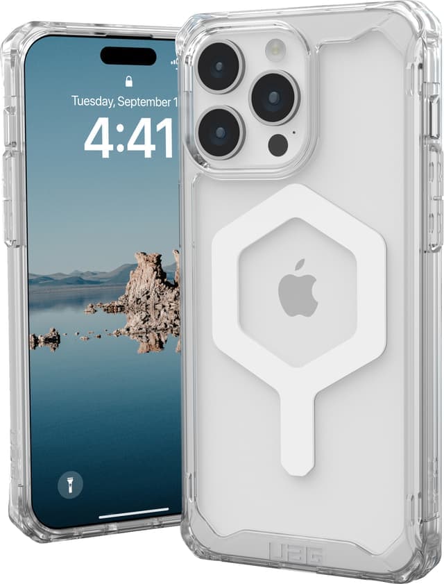 UAG Plyo MagSafe iPhone 15 Pro Max deksel (klar/hvit)