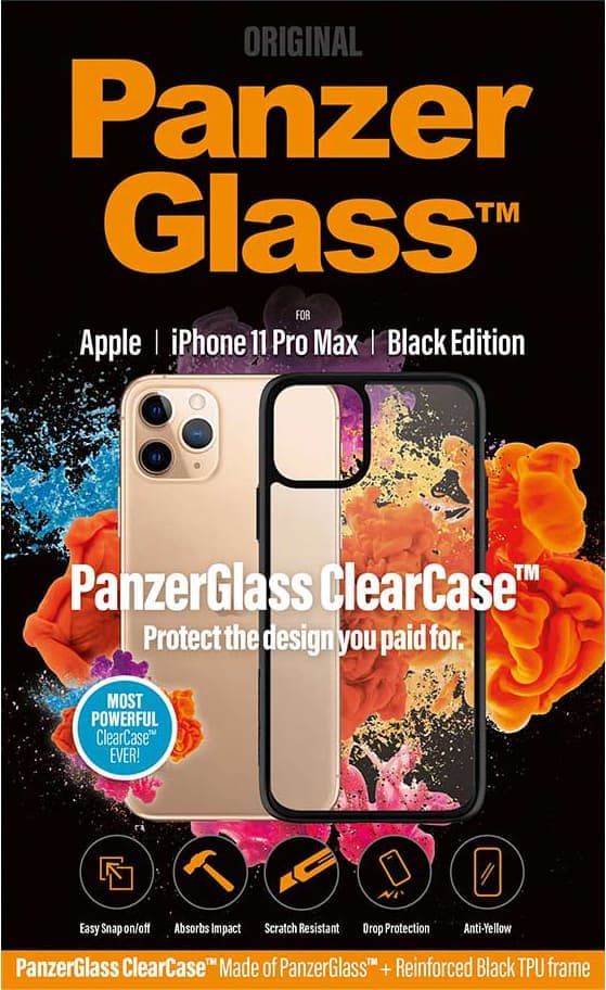Panzer ClearCase iPhone 11 Pro Max deksel (sort/gjennomsiktig)