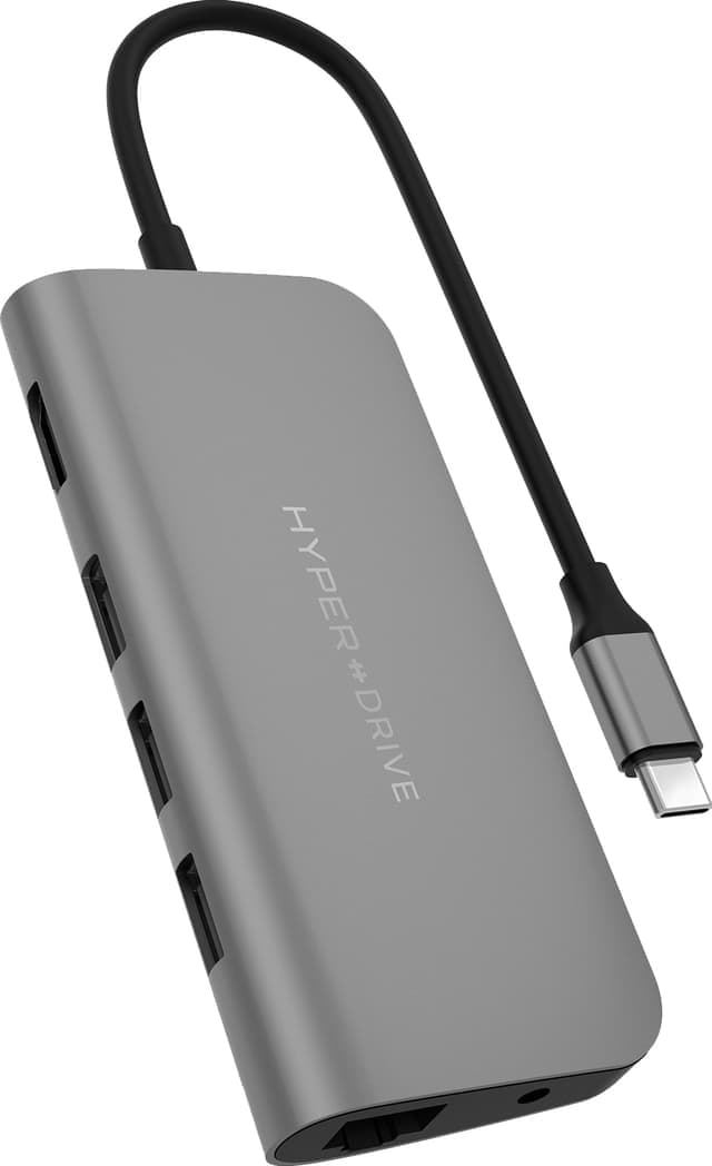 Hyper HyperDrive Power USB-C 9-i-1 dockingstasjon (stellargrå)