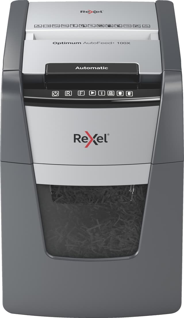 Rexel Optimum AutoFeed+ 100X makulator med krysskutting