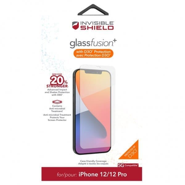 ZAGG InvisibleShield iPhone 12/iPhone 12 Pro Skjermbeskytter Glass Fusion+ D3O