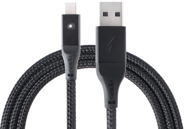 apias Smart USB til USB-C ladekabel 2 m (sort)
