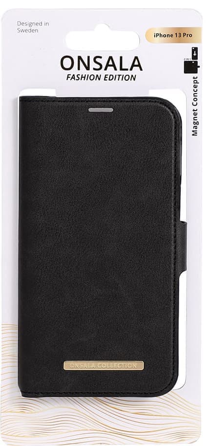 Onsala iPhone 13 Pro lommebokdeksel (Midnight Black)