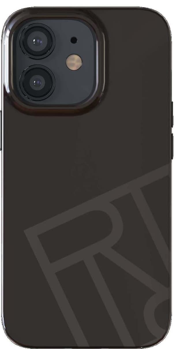 R&F Logo telefondeksel til iPhone 12/12 Pro (sort)