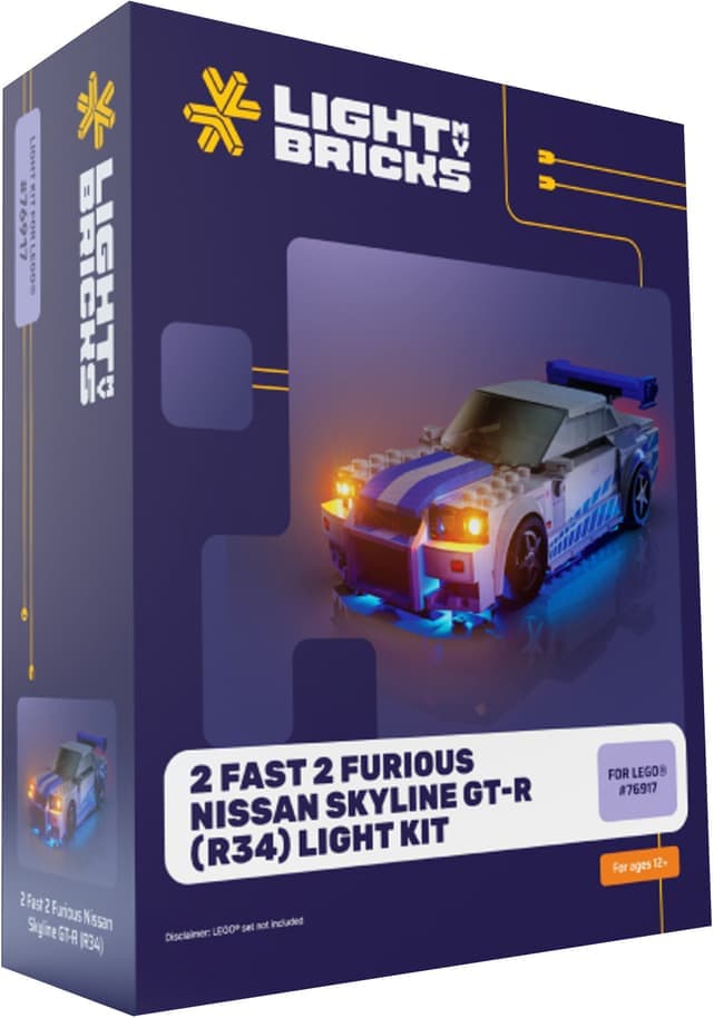 Light My Bricks™ 2 Fast 2 Furious Nissan Skyline GT-R lyssett