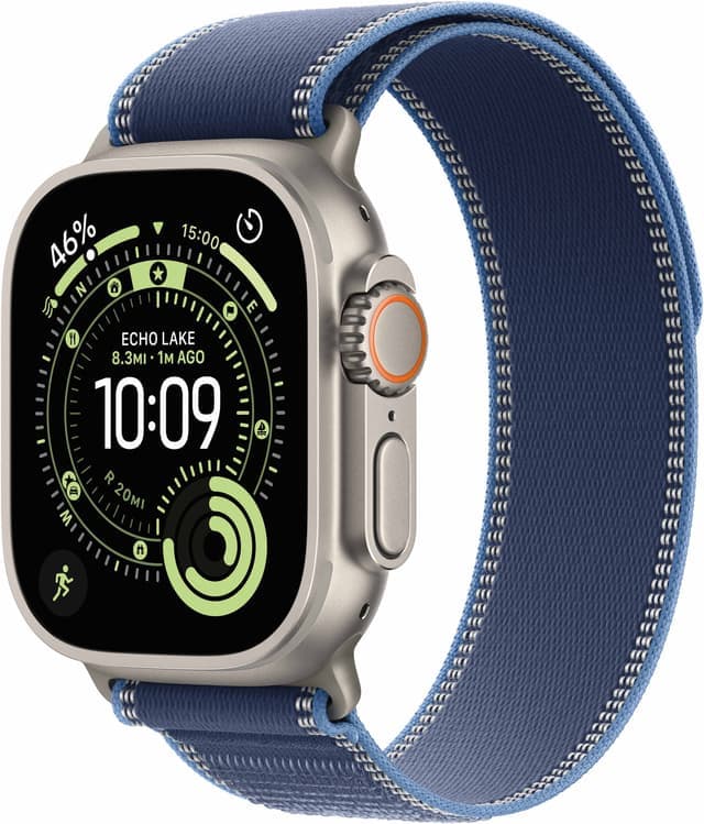 Apple Watch Ultra 3 49mm (Natural Titanium/Blue/Bright Blue Trail Loop) M/L