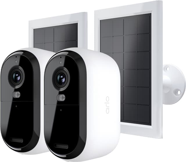 Arlo Essential 3 2K sikkerhetskamera (2-pakning) + Arlo solar panel (2)