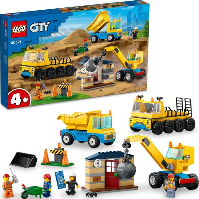 LEGO City Anleggsmaskiner og kran med rivningskule 60391