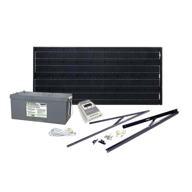 Solcelleanlegg 12V, 100 watt, AGM 260At, m/tilbehørspakke