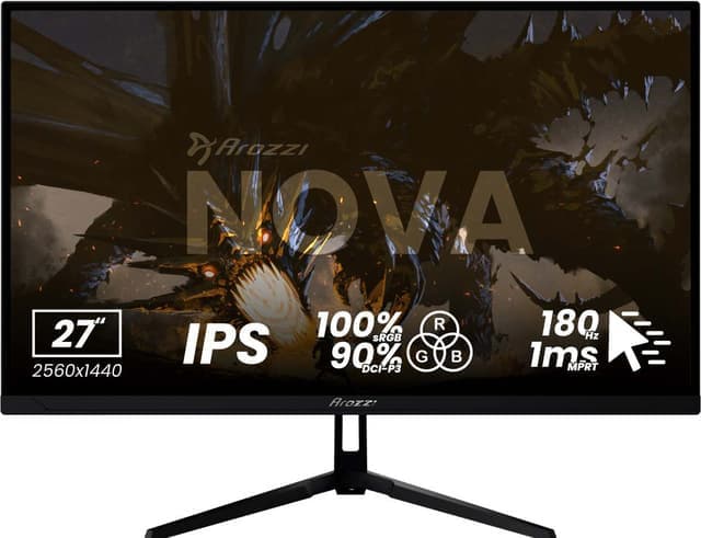 Arozzi Nova QHD | IPS | 180 Hz | 27" gamingskjerm (sort)