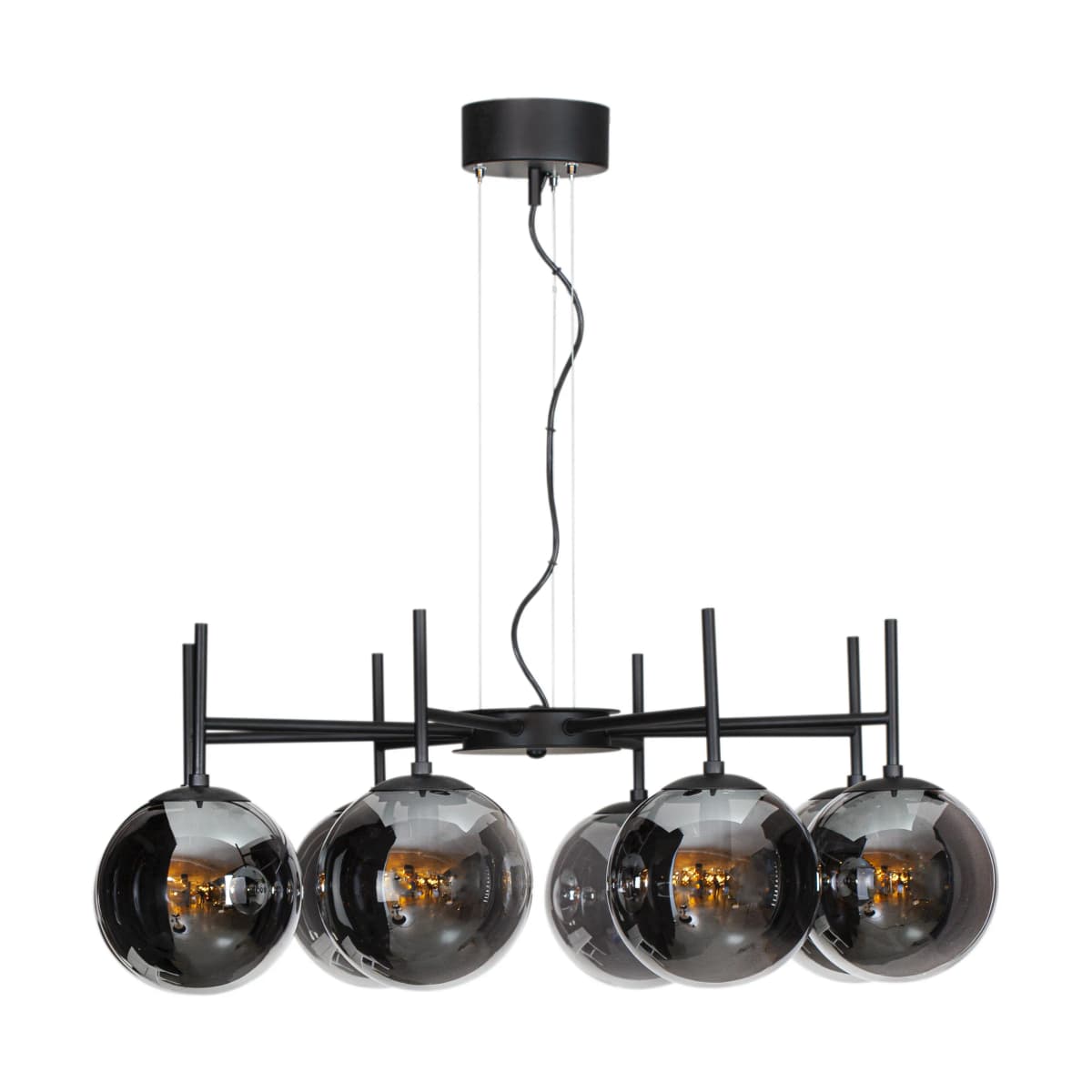 Boyle taklampe 8-armet 83 cm, Røykgrå