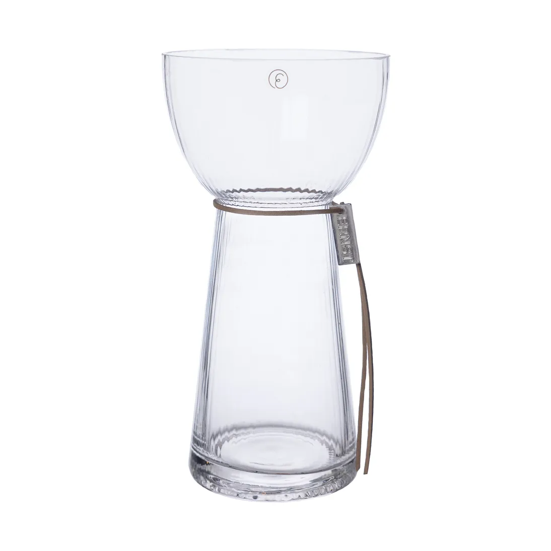 Ernst løkvase - riflet, 19 cm