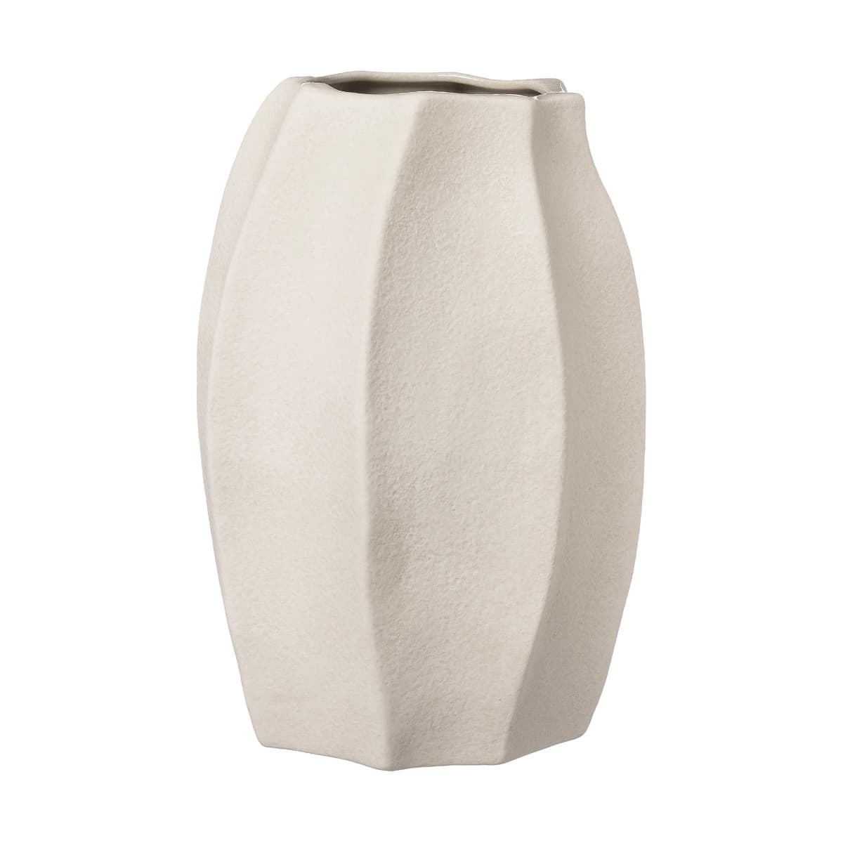Ernst vase steingods Ø15x23 cm, Naturhvit