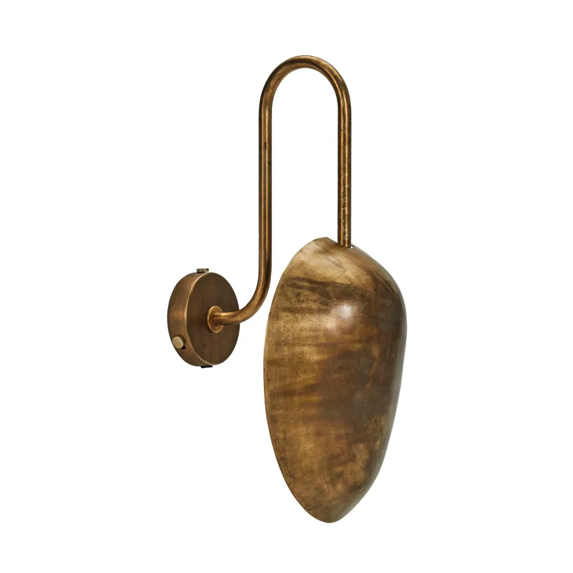 Swan vegglampe, Antikk messing