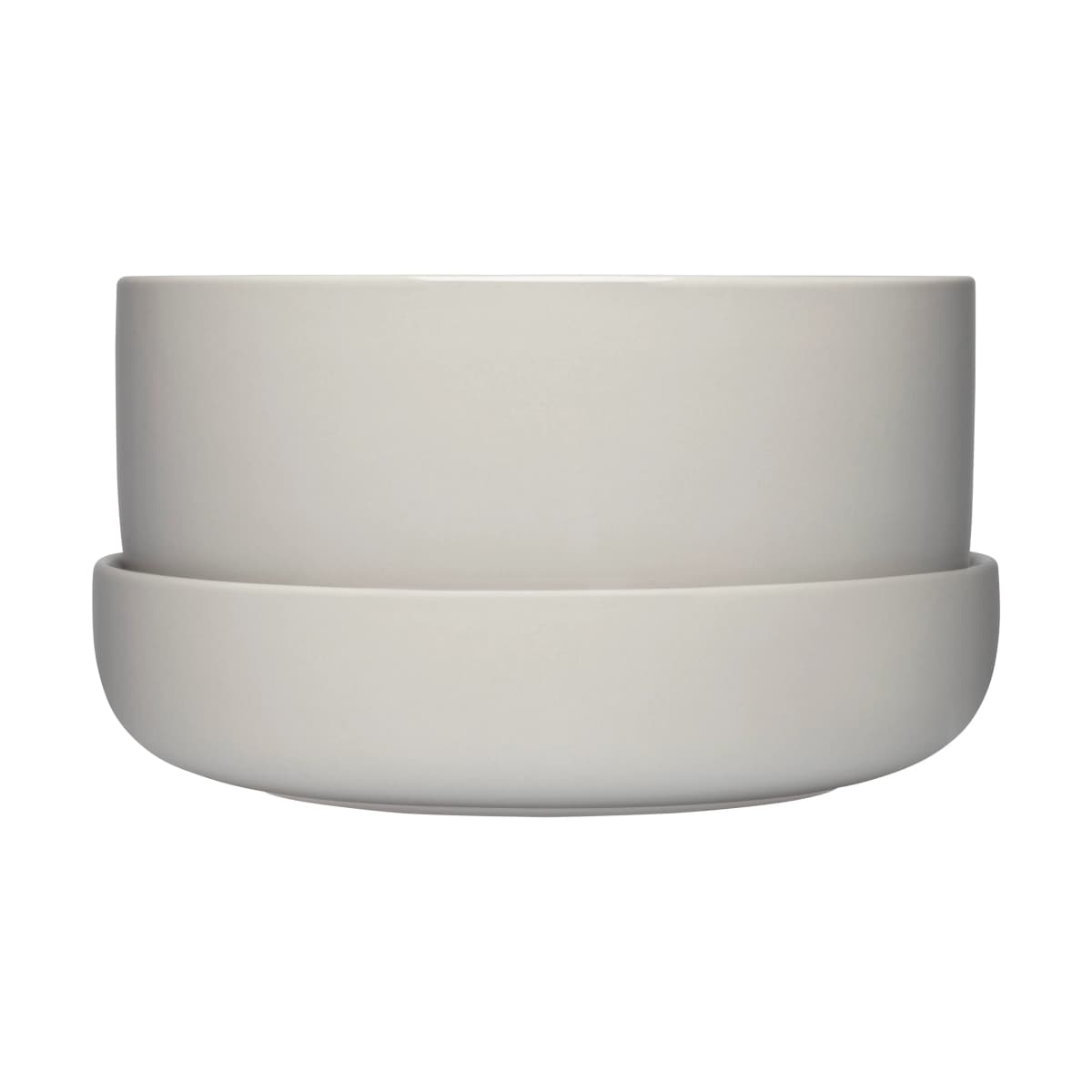 Nappula krukke med fat Ø24 cm h13 cm, Lysegrå