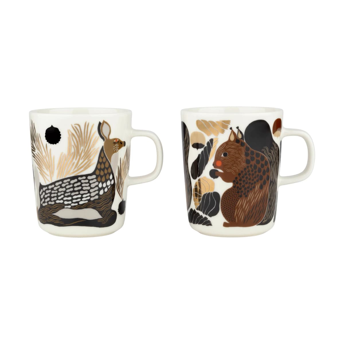 Kurre & Peura krus 25 cl 2 deler, White brown-green