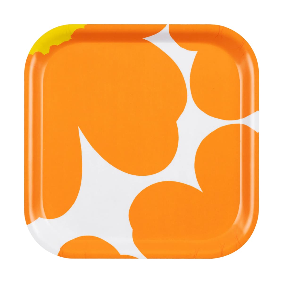 Unikko 60-årsjubileum brett 20x20 cm, White-orange-yellow