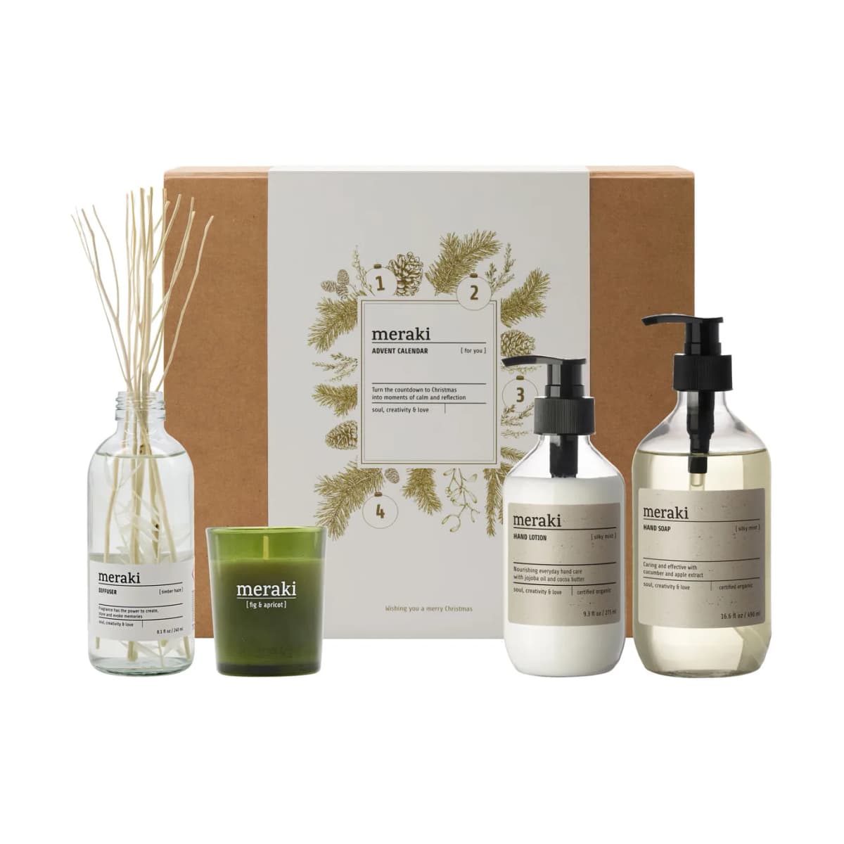 Meraki gavesett - adventskalender, 4 deler