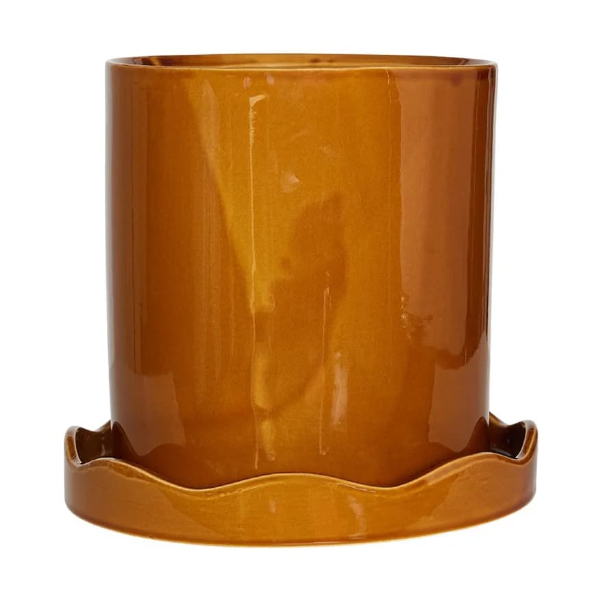 Nami krukke med fat Ø21,5 cm medium, Amber