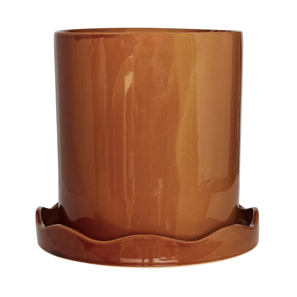 Nami krukke med fat Ø27 cm large, Amber