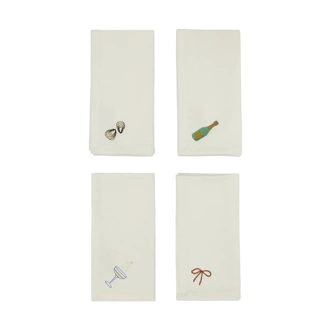 New Year bomullsserviett 45x45 cm 4-pakn., Offwhite