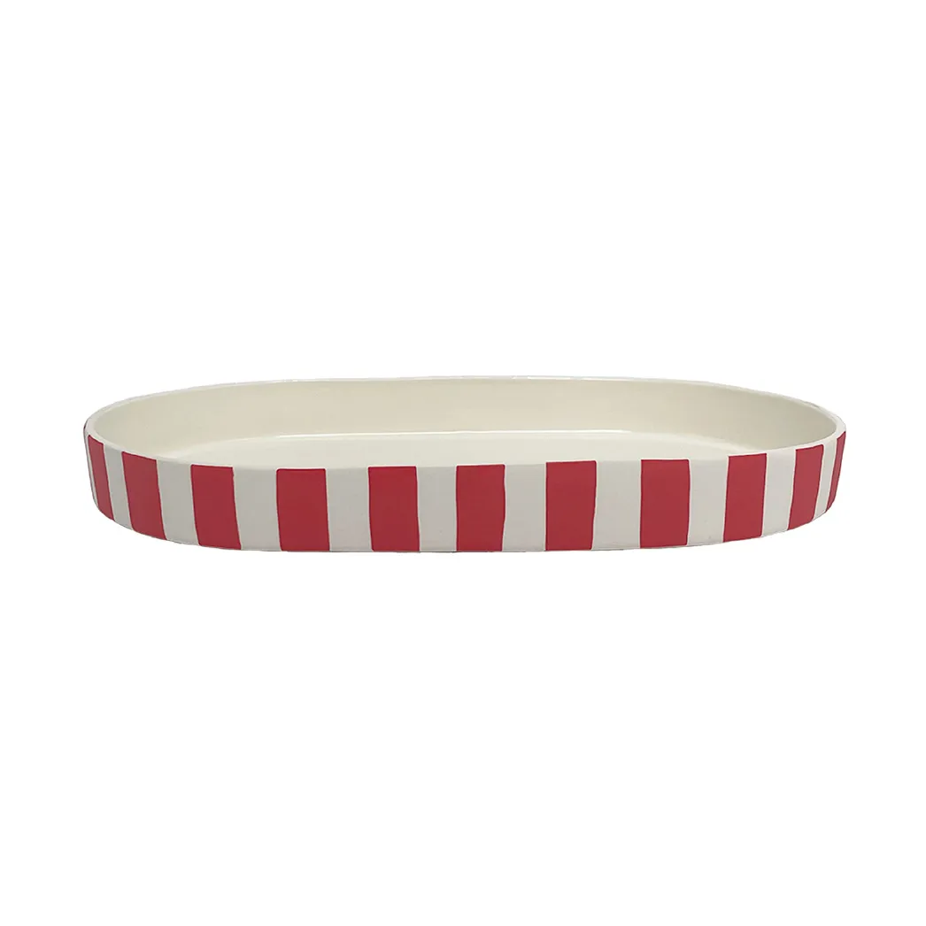 Toppu oval dekorasjonsbrikke, Cherry Red
