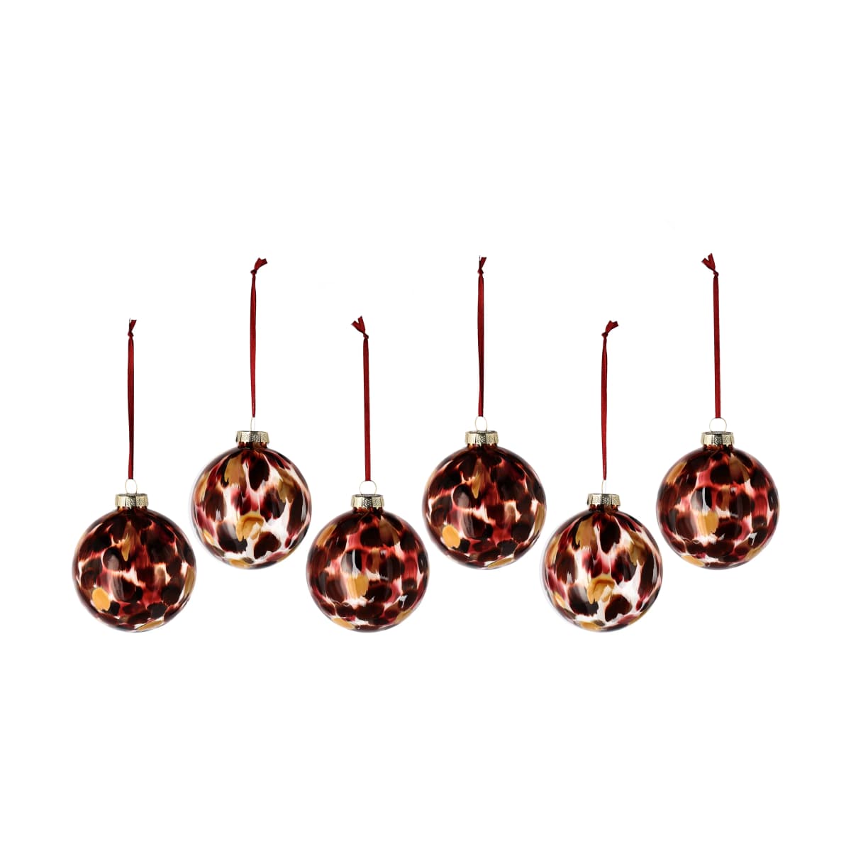 Overcast julekule Ø8 cm 6-pack, Rød