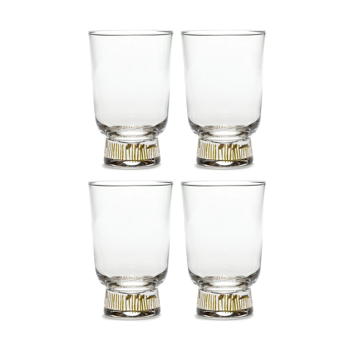 Ottolenghi Feast glass 33 cl 4-pakning, Stripes gold