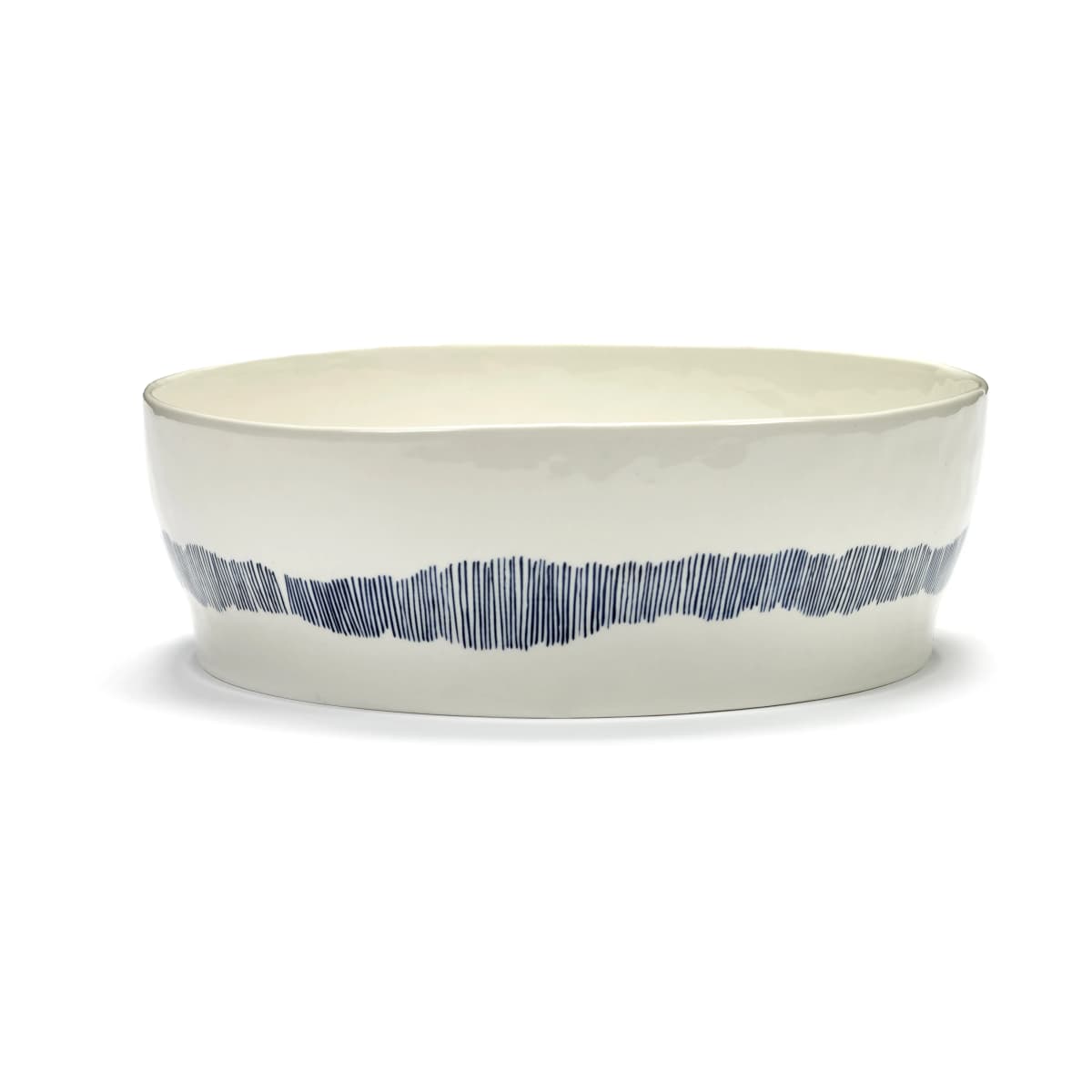 Ottolenghi Feast salatskål Ø27,5 cm, White stripes-blue