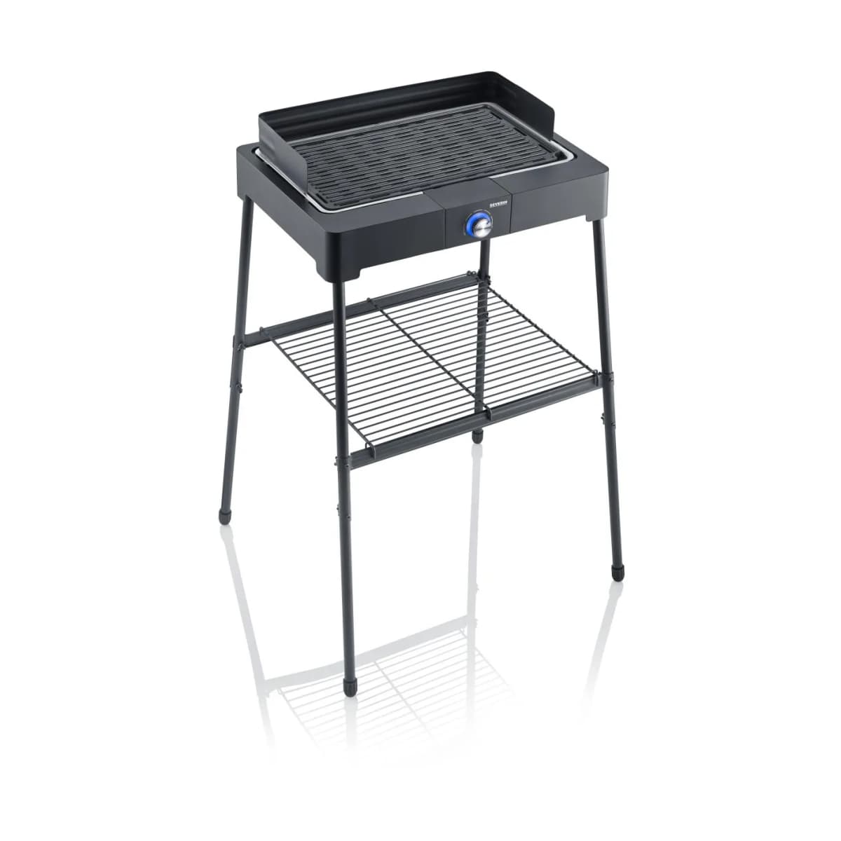 Severin PG 8568 elektrisk grill med stativ og grillplate, Svart