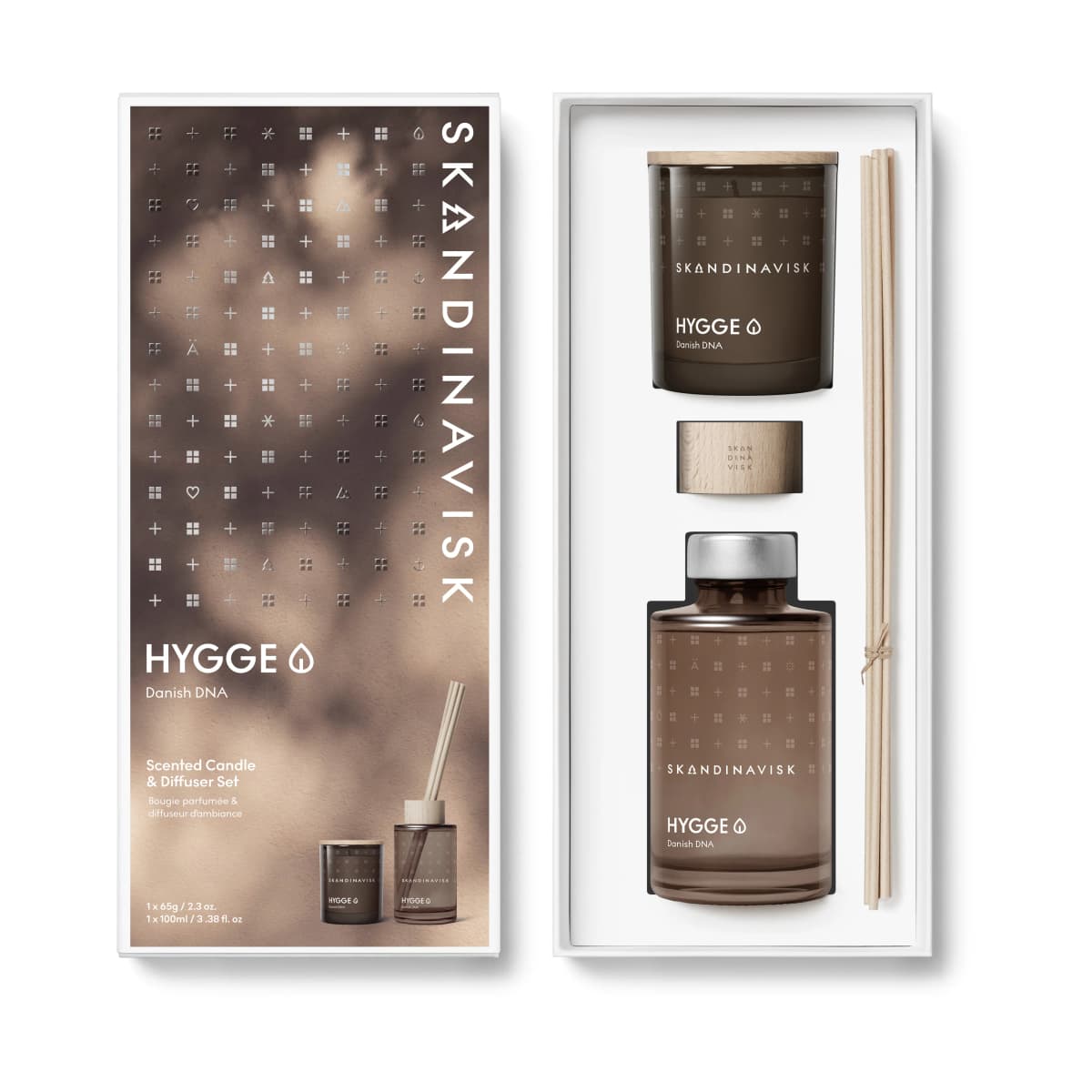 HYGGE duftlys & duftpinner, 65 g + 100 ml