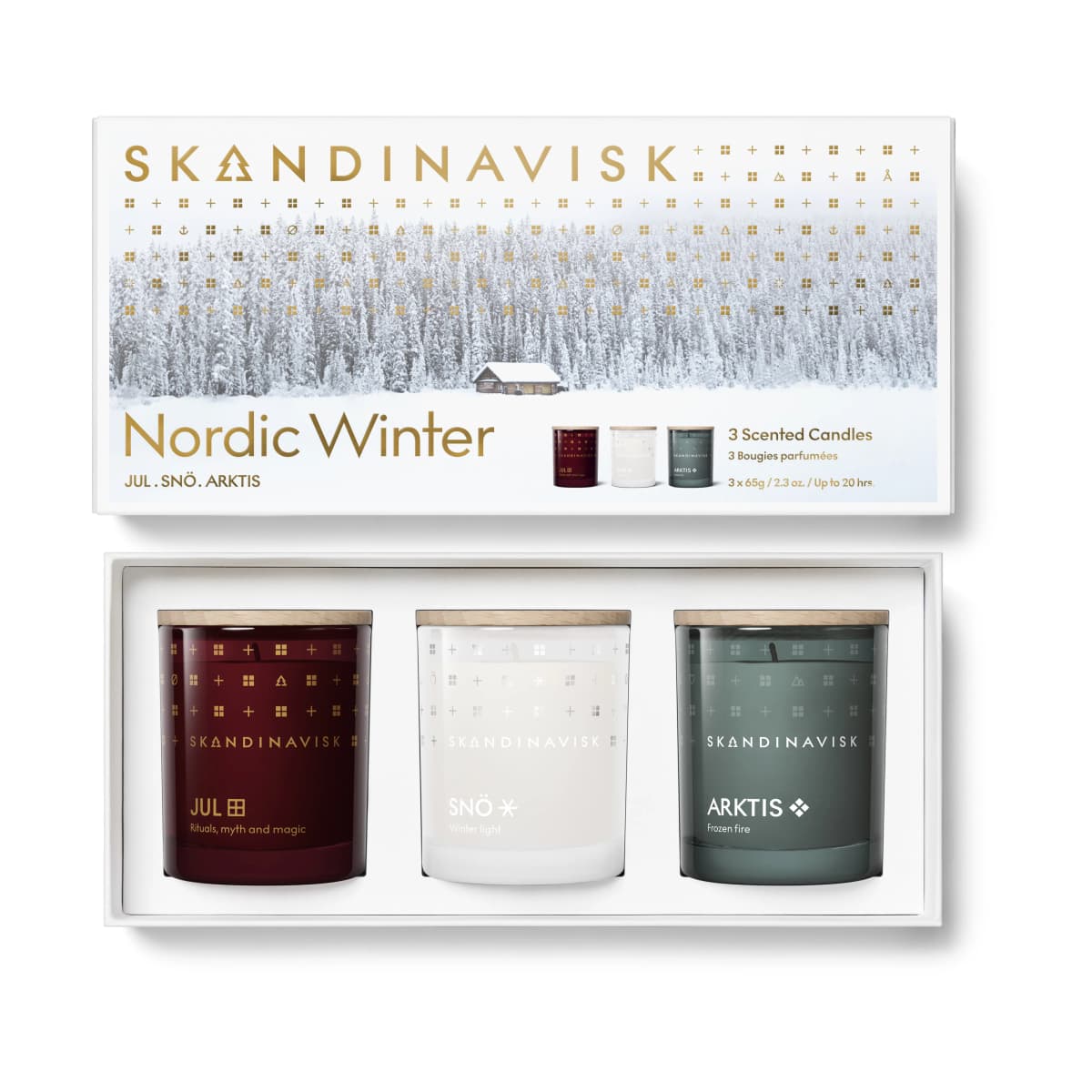 Nordic Winter duftlys gavesett 3 deler, 65 g