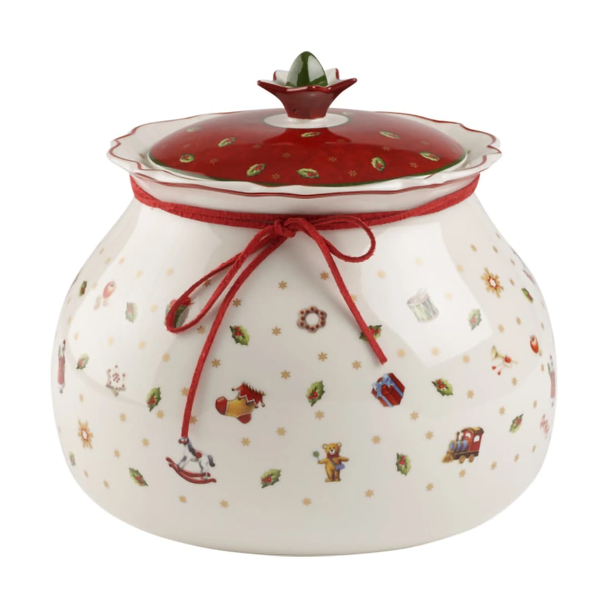 Toy´s Delight burk med lokk L 3,2 L, Hvit-rød