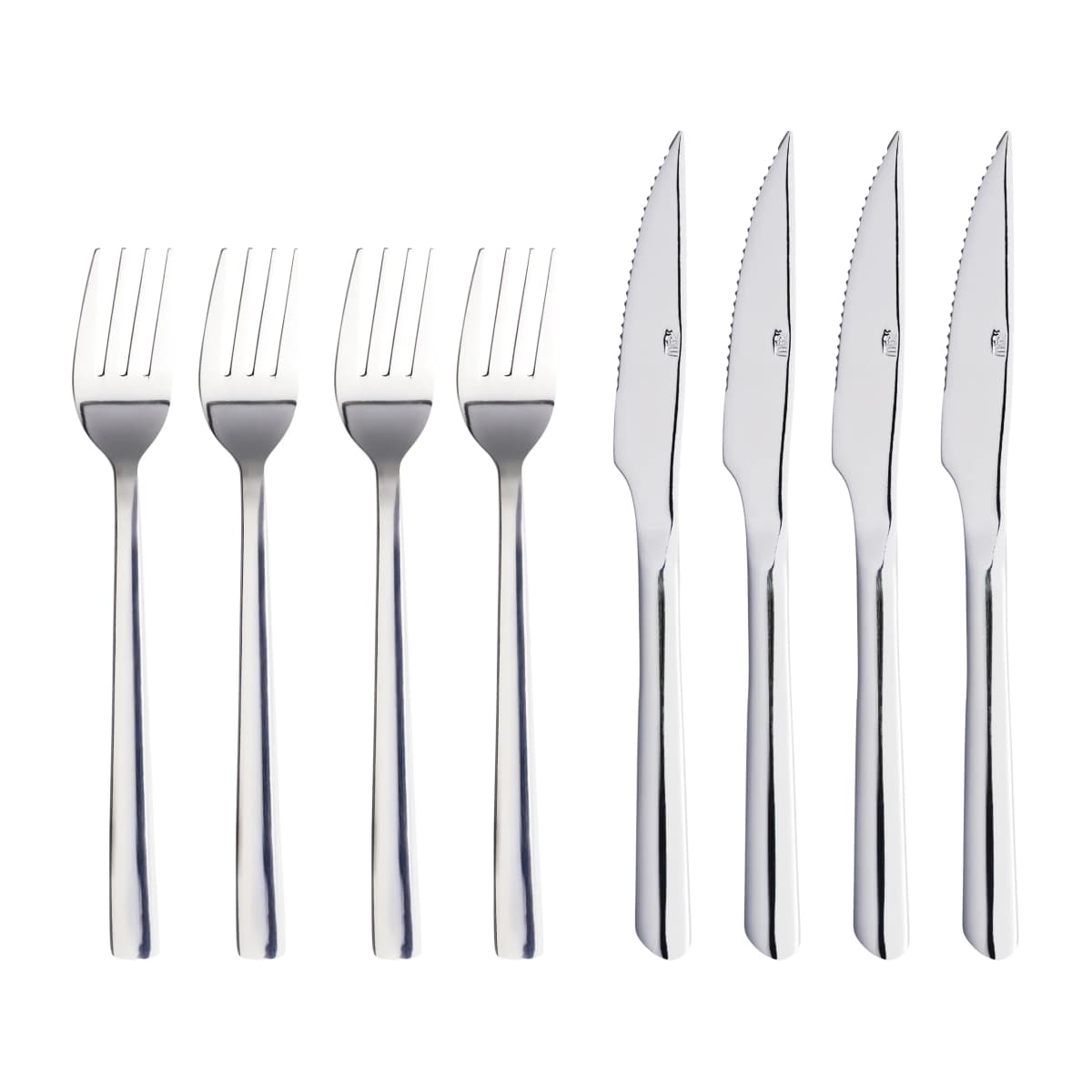 Raw grillbestikk 8 deler, Blankpolert rustfritt stål