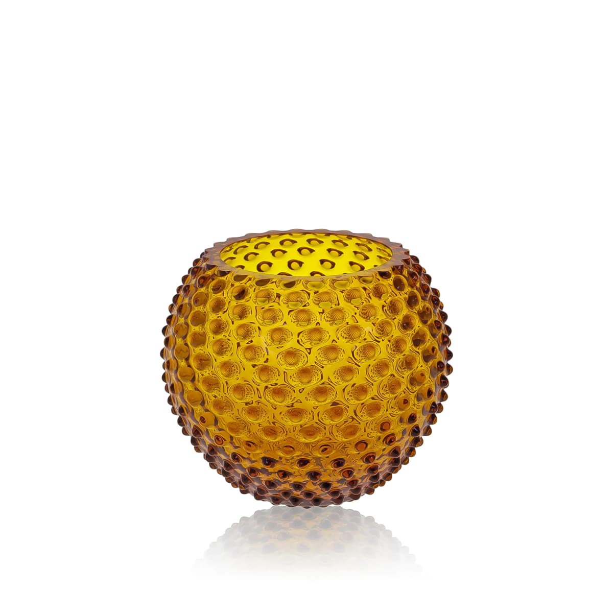 Hobnail Globe Vase 18 cm, Amber