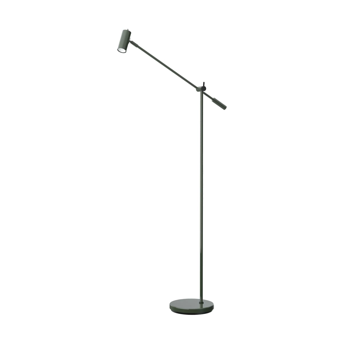 Cato gulvlampe 134 cm, Blank skogsgrønn-mattsvart