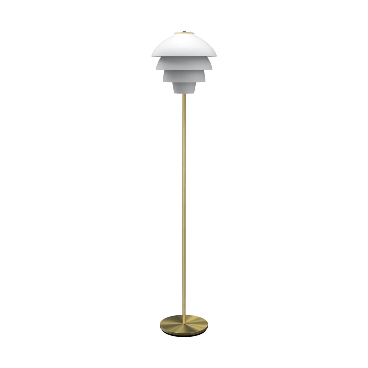 Valencia gulvlampe 150 cm, Mattvit-messing