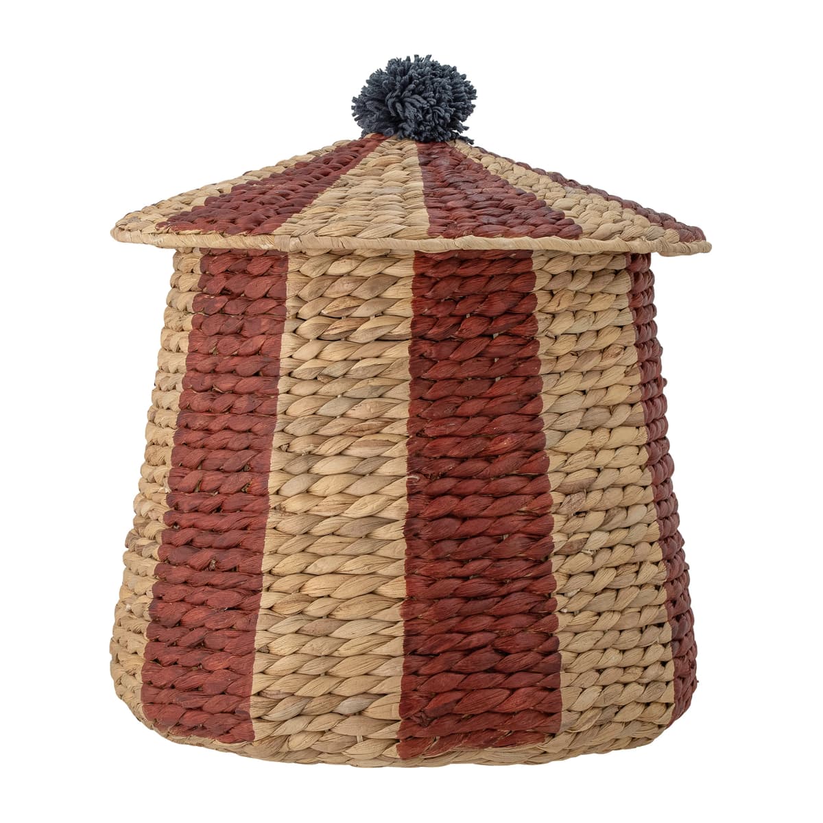 Birsen kurv med lokk Ø 40 cm, Natur-rød